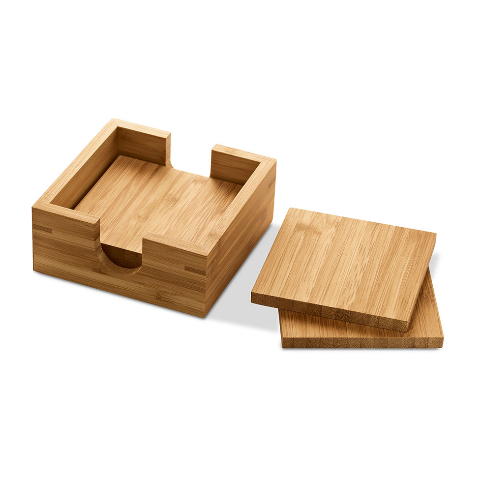 Miniatura: Kit de 4 Porta Copos em Bambu