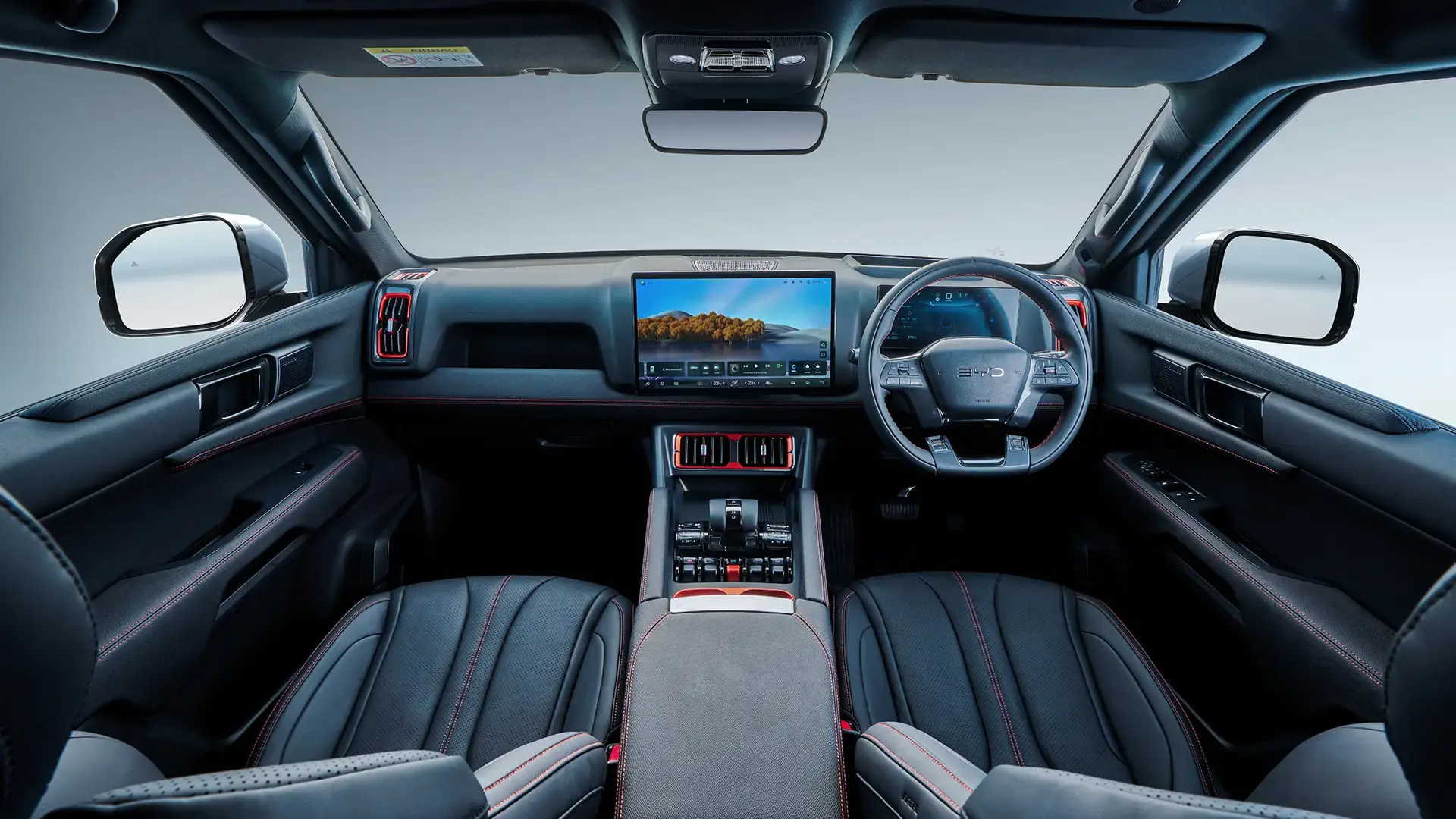 BYD Shark 6 interior with digital display and dashboard