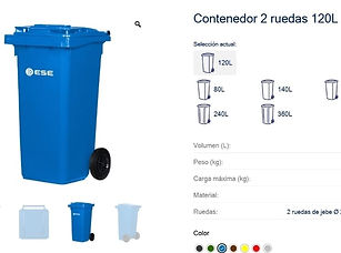 CONTENEDORES DE COLOR AZUL MARCA ESE 120L
