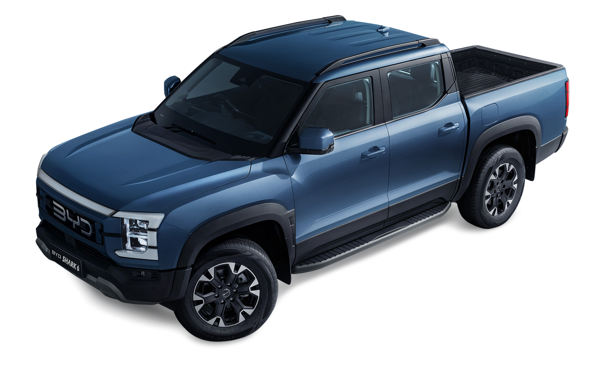 Blue BYD Shark 6 pickup truck