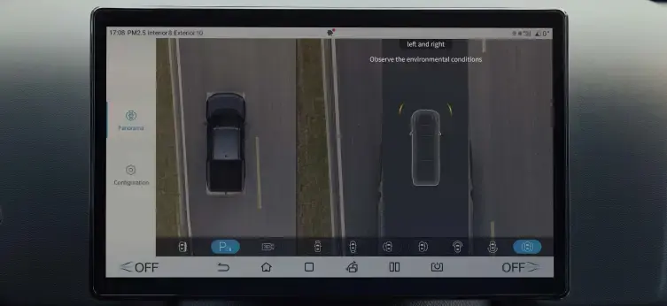 BYD Shark 6 driver assist display with 360-degree view
