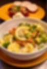 Healthy steamed vegetables with lemon, restaurant Twistringen