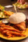 Burger and sweet potato fries at restaurant Twistringen