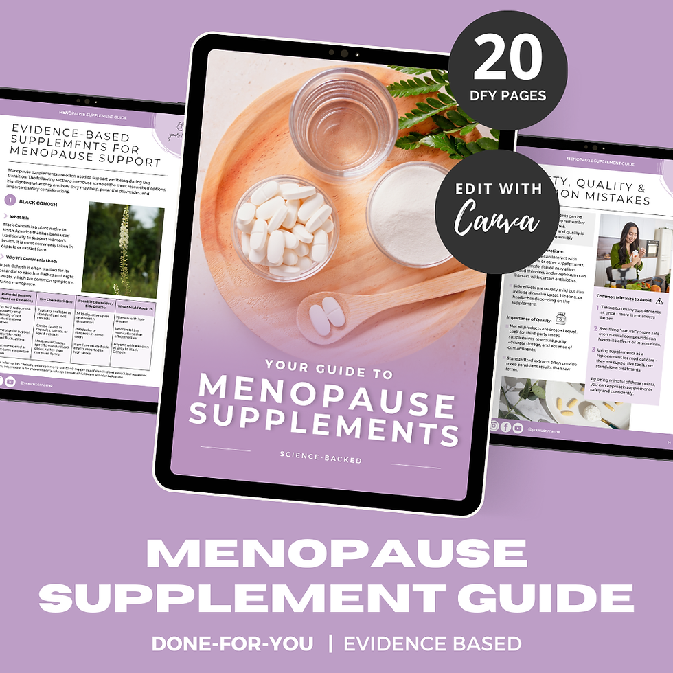 Thumbnail: DFY | Menopause Coaching: Supplement Guide