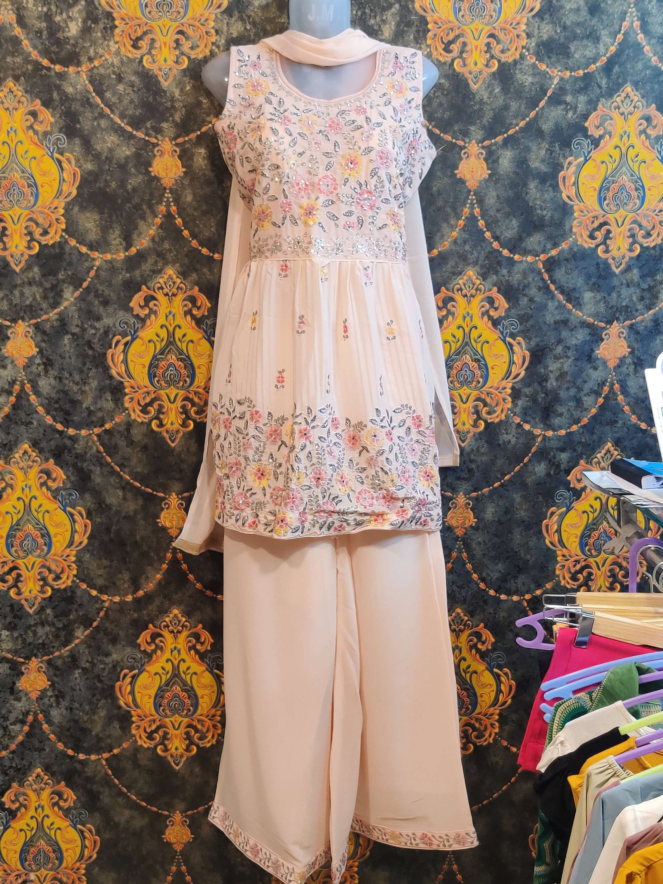 Beautiful Peach colour Sharara Set