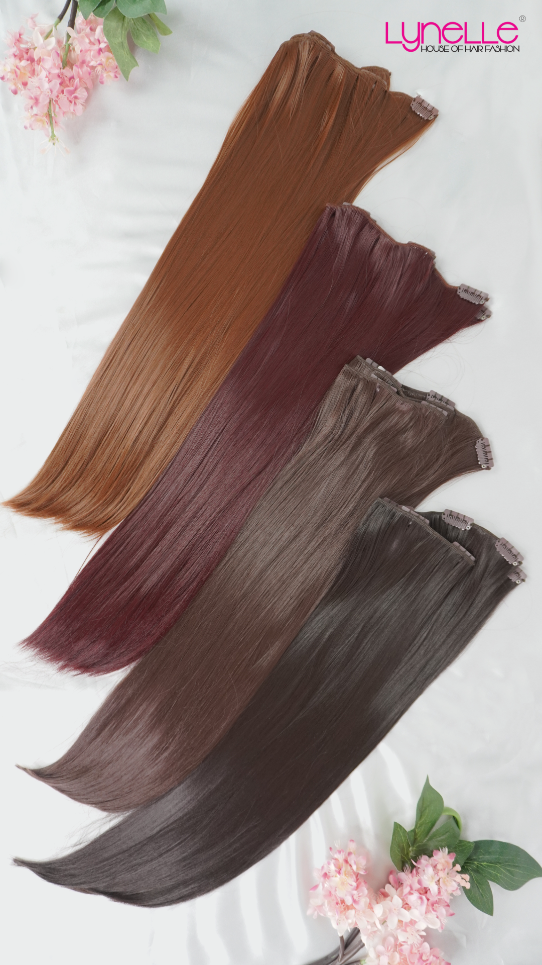 2-Piece Synthetic Clip-On Hair Extensions – Straight (20” Long, 10.3” Wide)