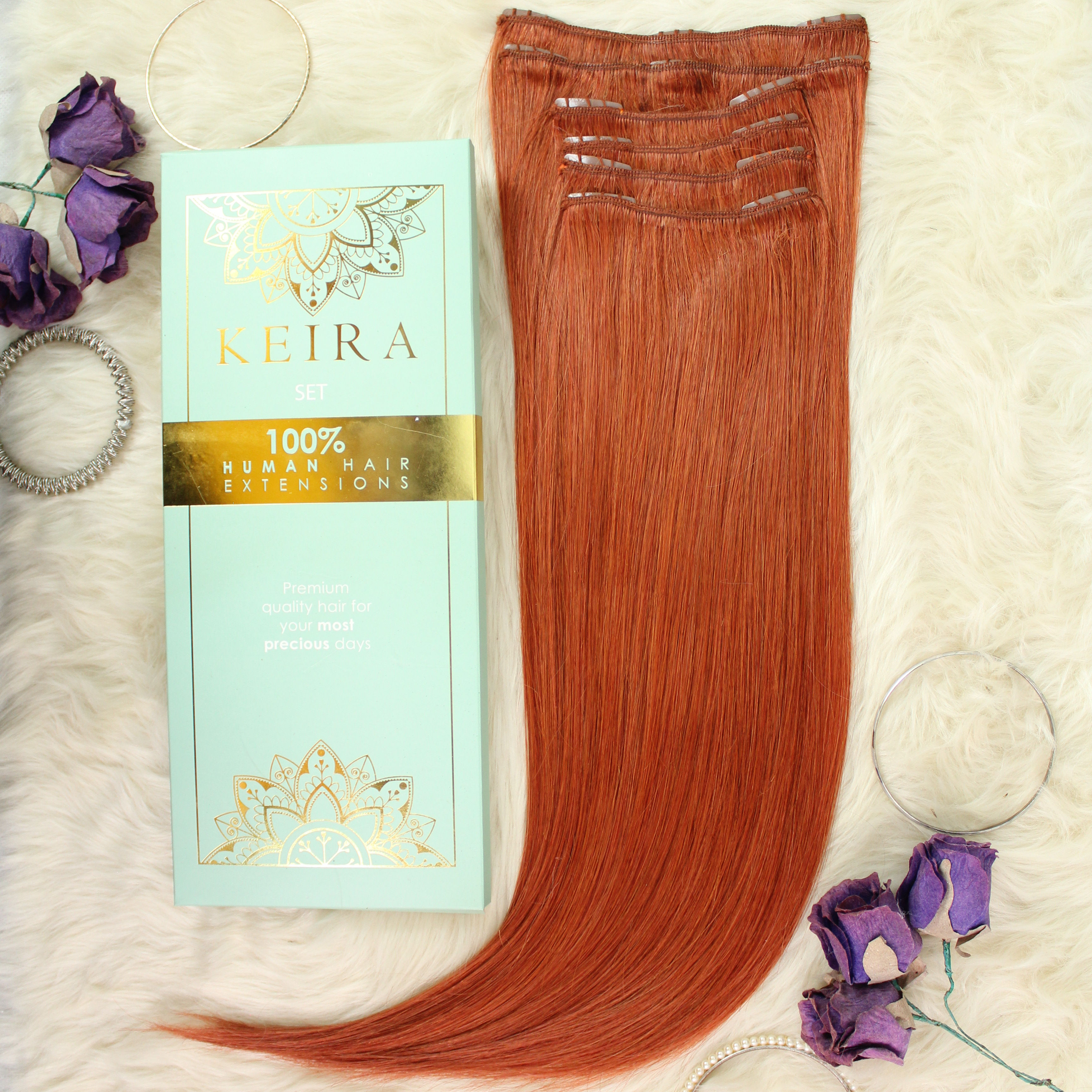 Keira Human Hair Extensions Bra Length 16" Full Head Set, Vixen Colors SET L16