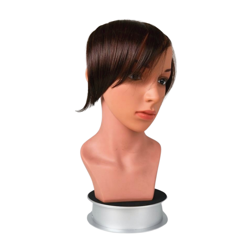 Thumbnail: Long Full Fringe w Sideburn 039 Synthetic Clip-on Bangs