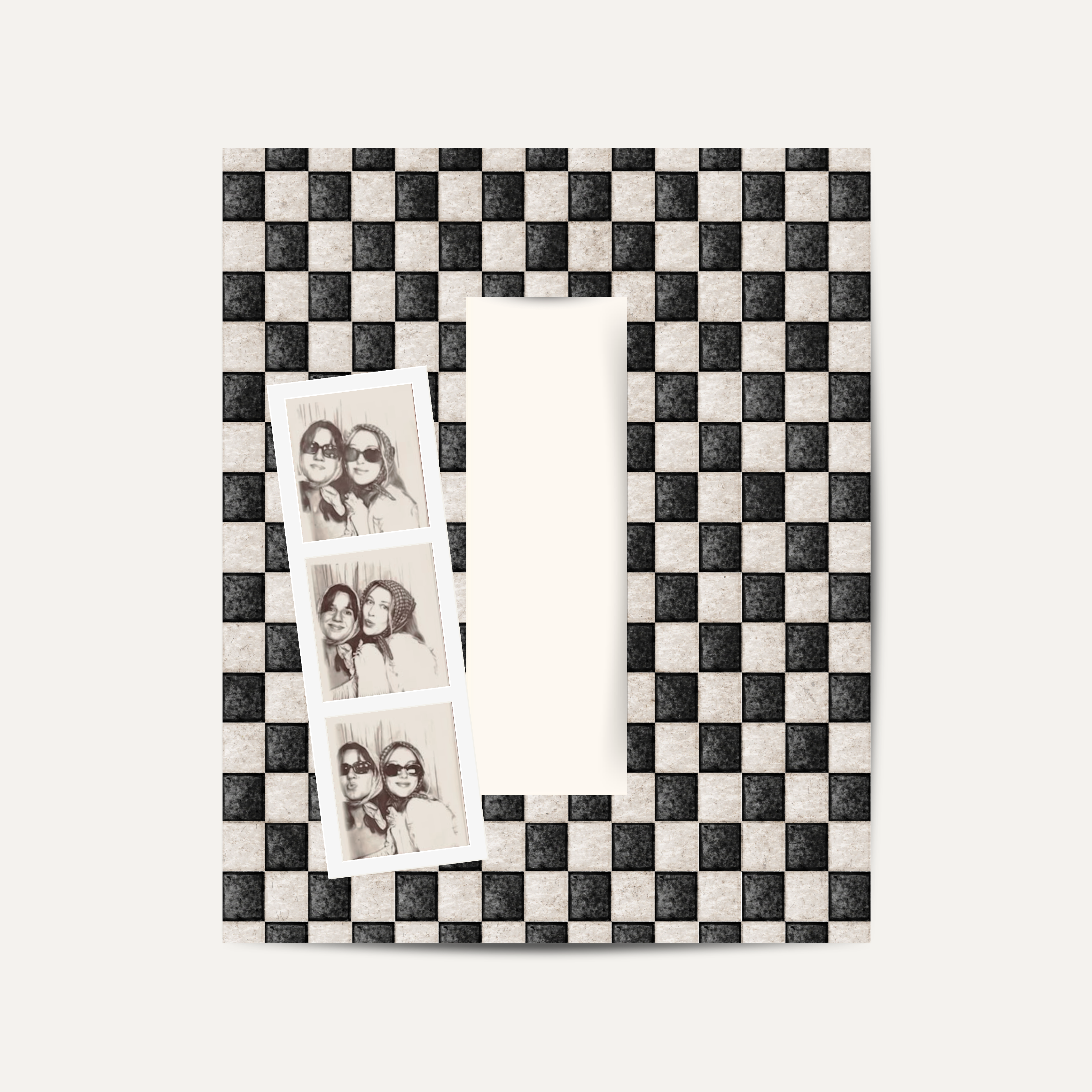 Checkerboard Print Photo Booth Strip Picture Frame Mount