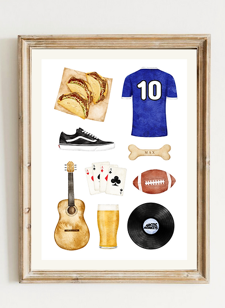 Custom Favourite Things Print - Portrait Framed.png