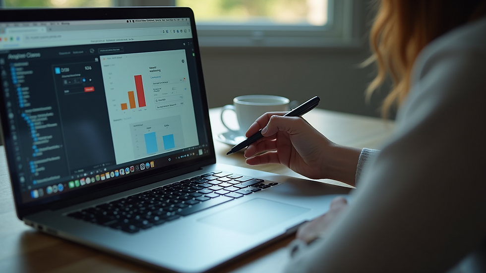 Eye-level view of a person registering for an online tech training class