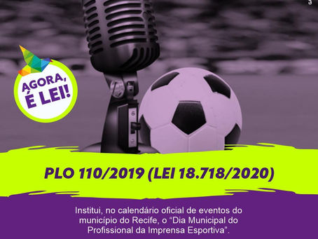 Prefeito do Recife sanciona lei que cria o Dia da Municipal da Imprensa Esportiva
