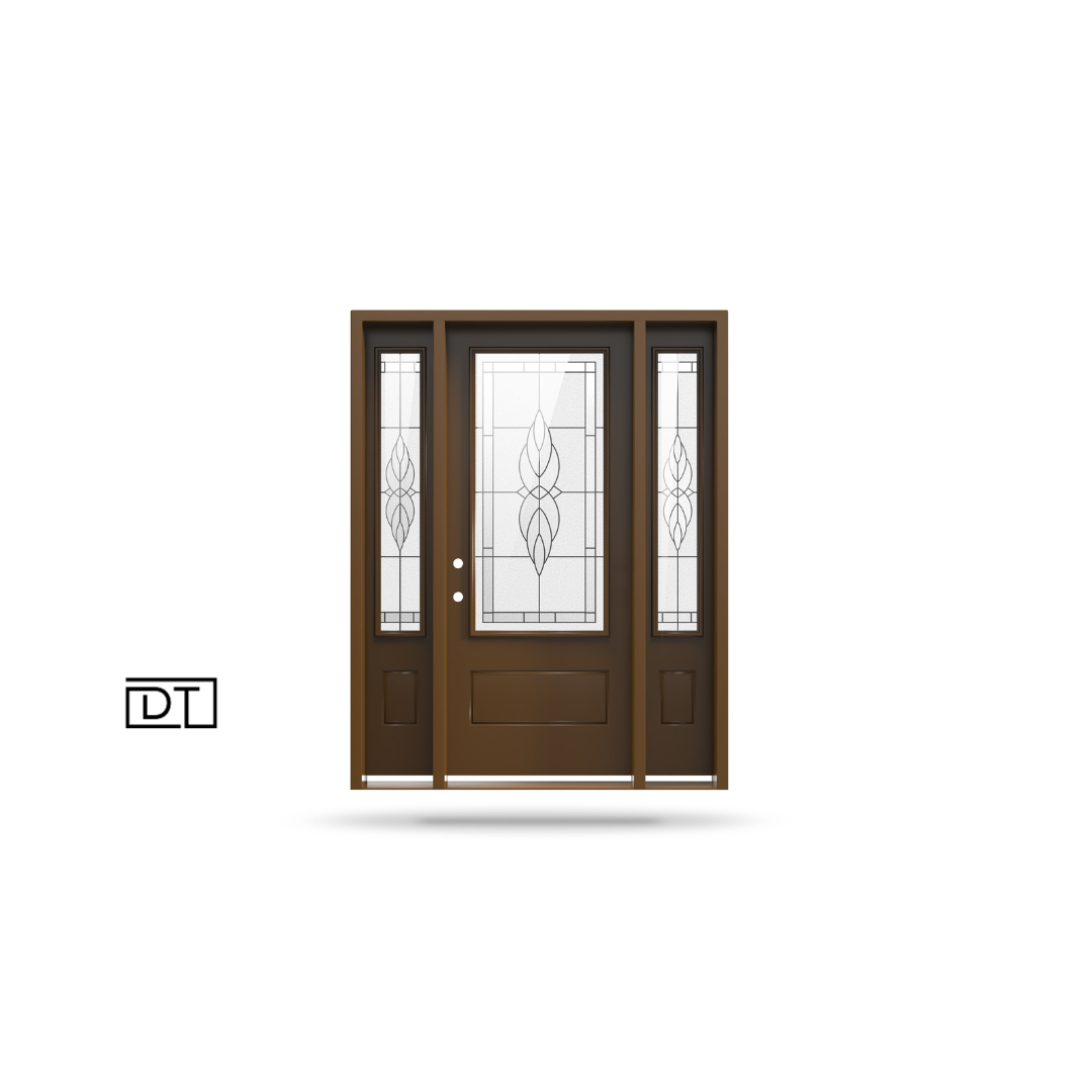 Decorative Fiberglass Exterior Door 62x80