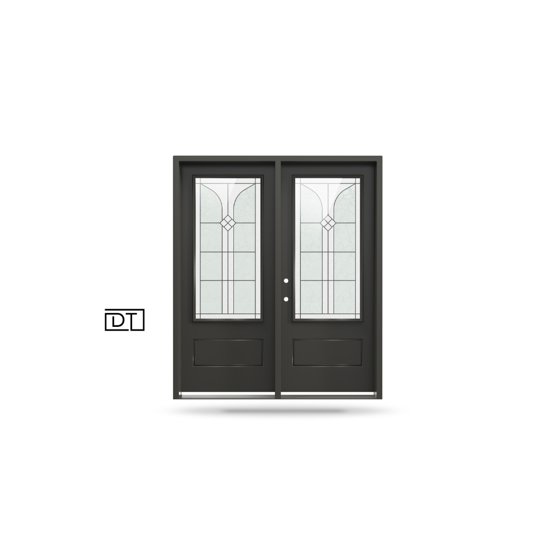Decorative Fiberglass Exterior Double Door 72x80