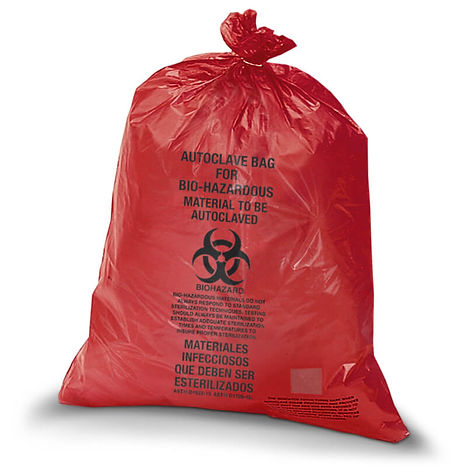 autoclave bag for bio-hazardous material to be autoclaved