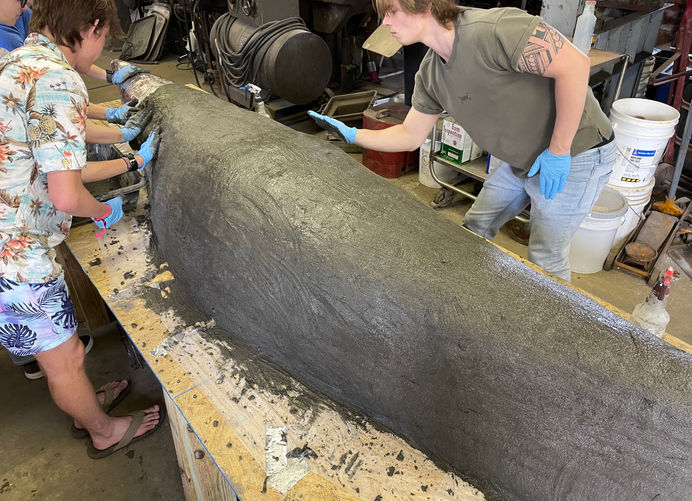 Fabrication of concrete canoe