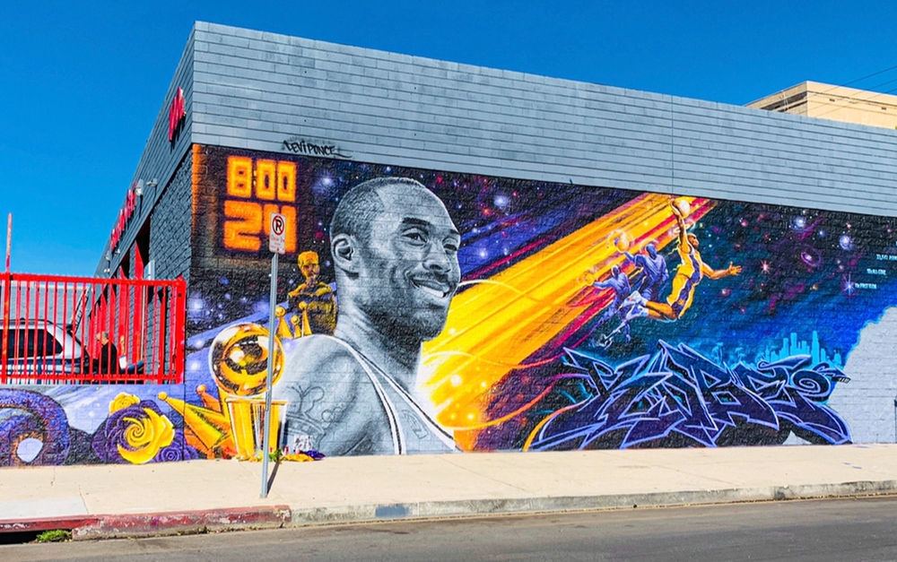 Kobe Bryant murals in MidCity to Hollywood, Los Angeles
