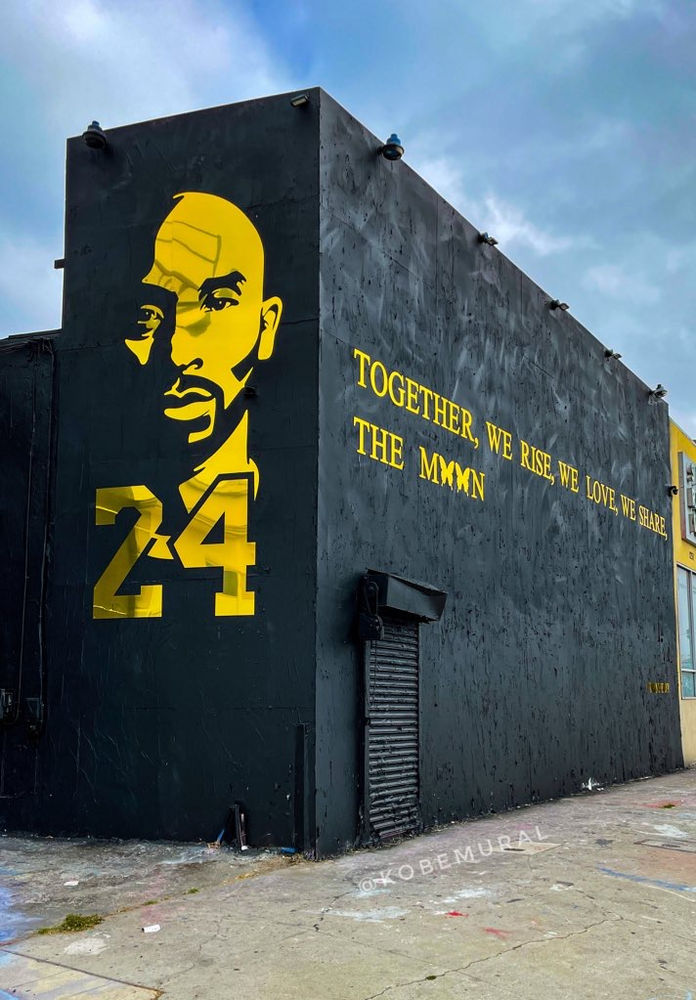 Kobe Bryant murals in MidCity to Hollywood, Los Angeles