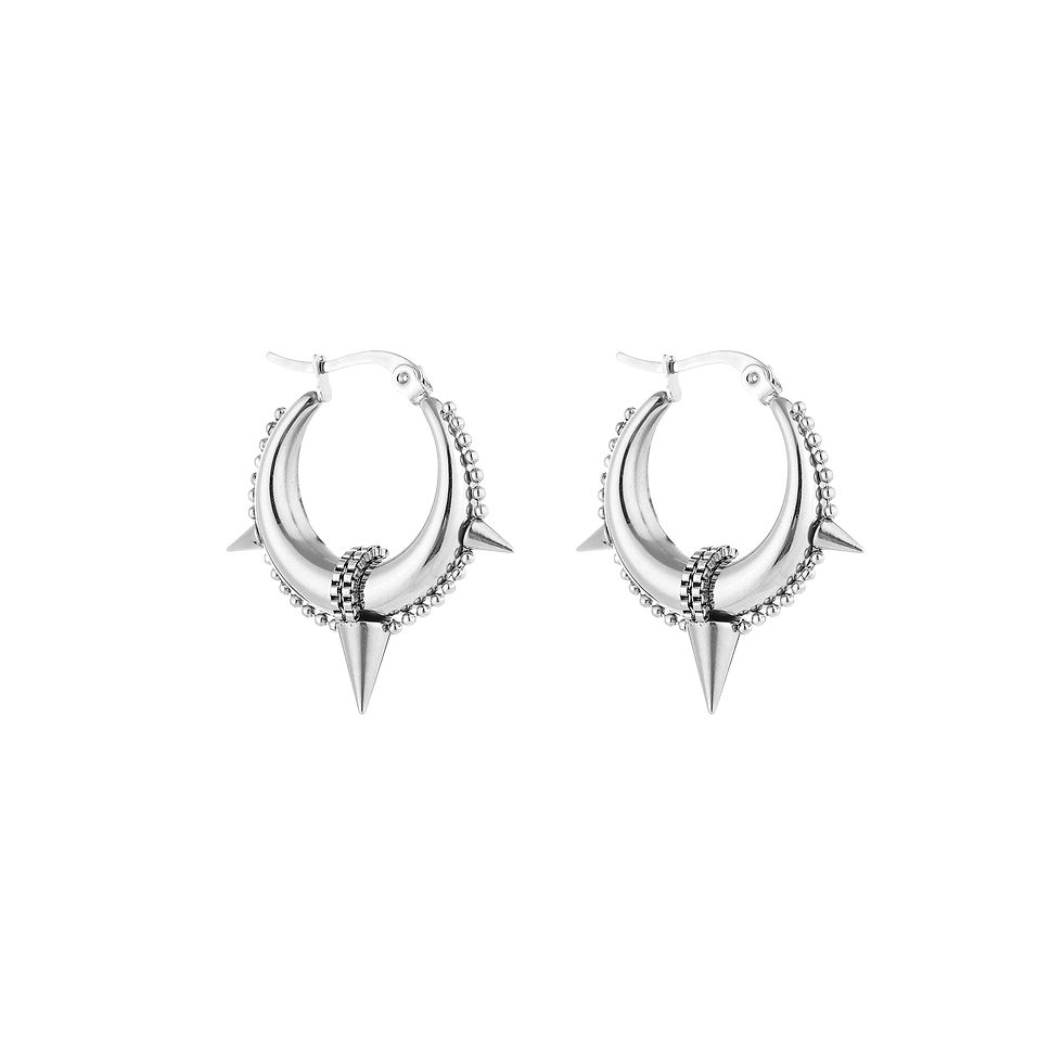 Thumbnail: Chunky bali hoop earring pointy