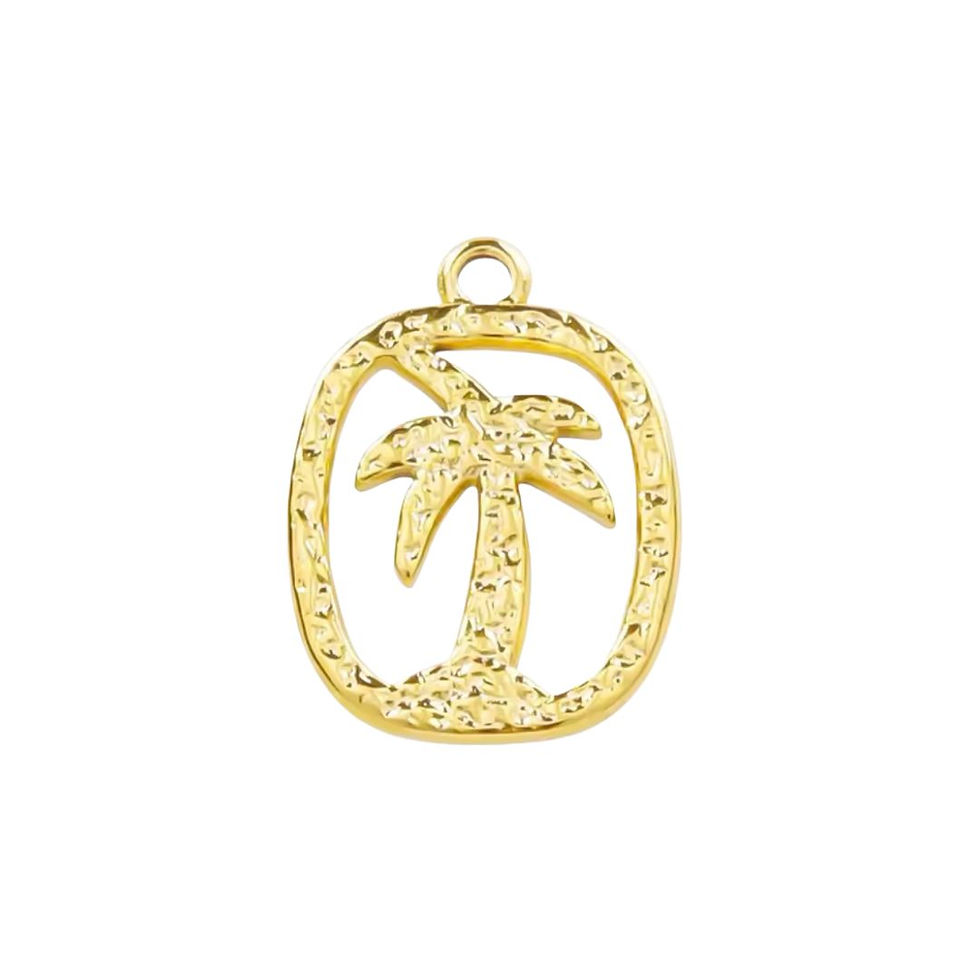 Palmboom bedel - Transparant - Goud