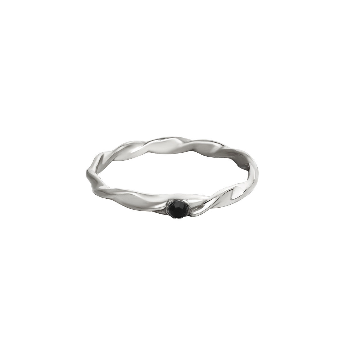 Gedraaide ring - Transparant - Zilver