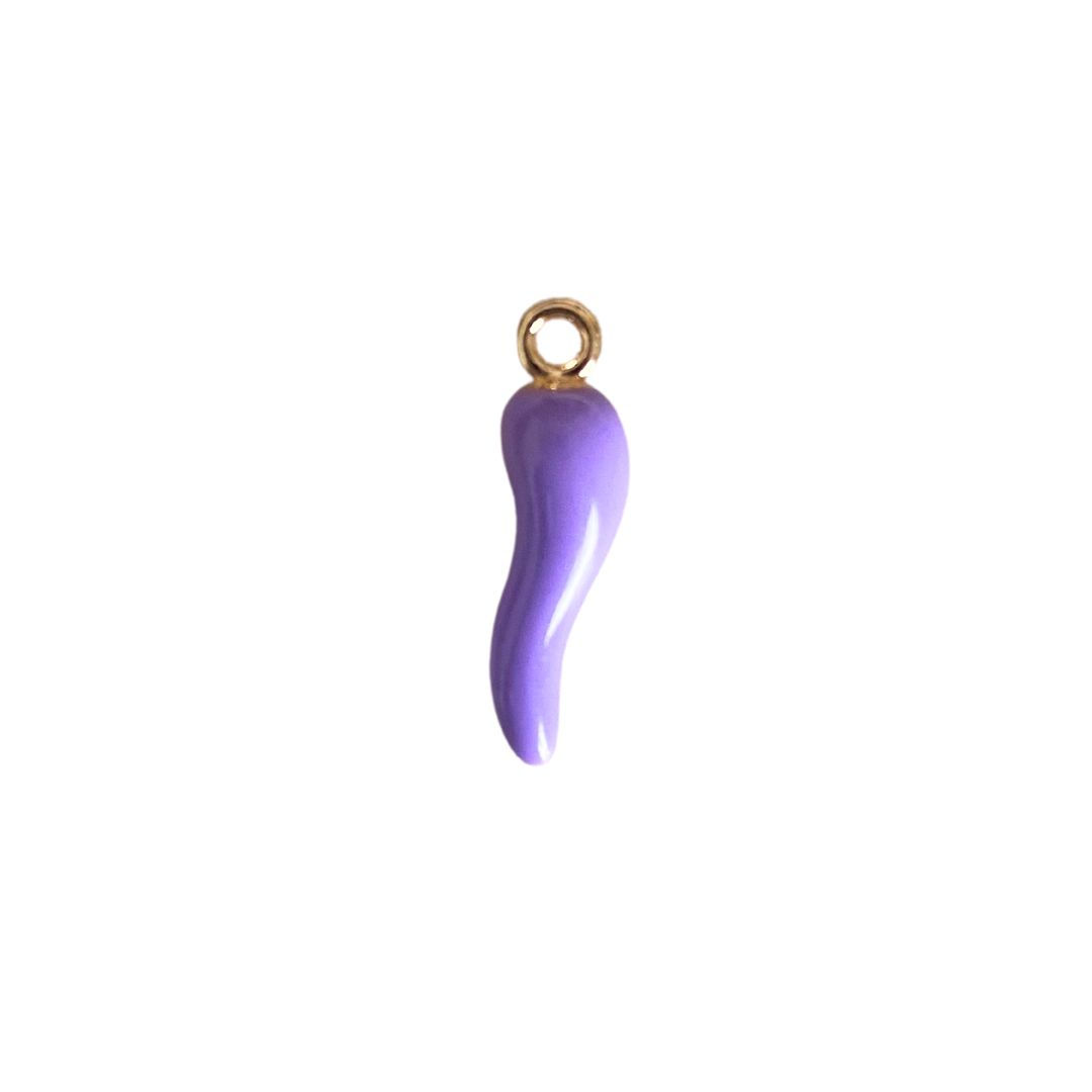 Lila chili peper bedel - Transparant - Goud