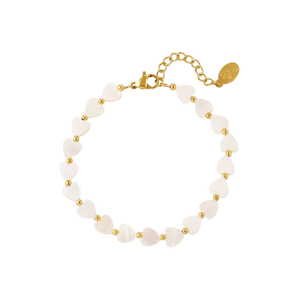 Witte hartjes armband