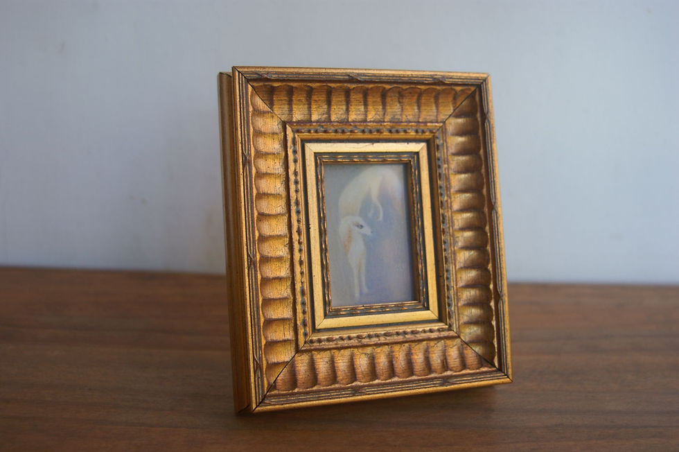 サムネイル： 額絵　「白いイヌ」　　