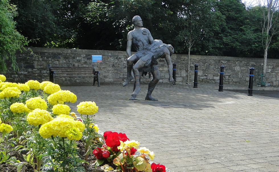 Statue of CúChulainn and Ferdia in Ardee County Louth