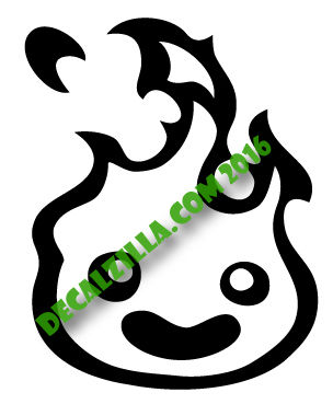 Thumbnail: Howls Moving Castle- Calcifer Happy - Vinyl Decal Sticker - For cars and more!