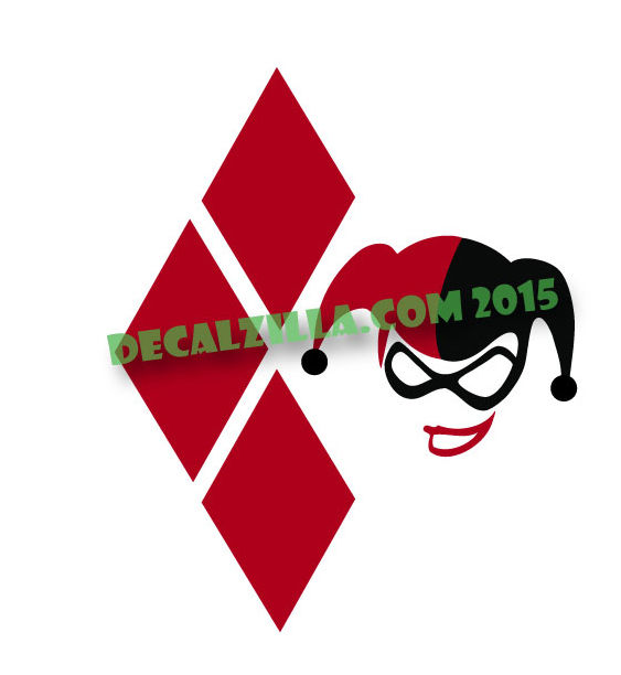 Thumbnail: Harley Quinn with Symbol - Vinyl Decal Sticker - For cars, laptops, and more!