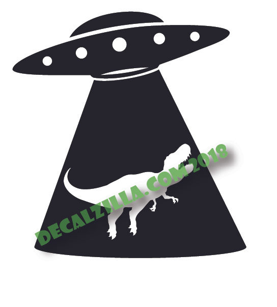 Thumbnail: UFO Abduction - T Rex - Vinyl Decal Sticker - For cars, laptops, and more!