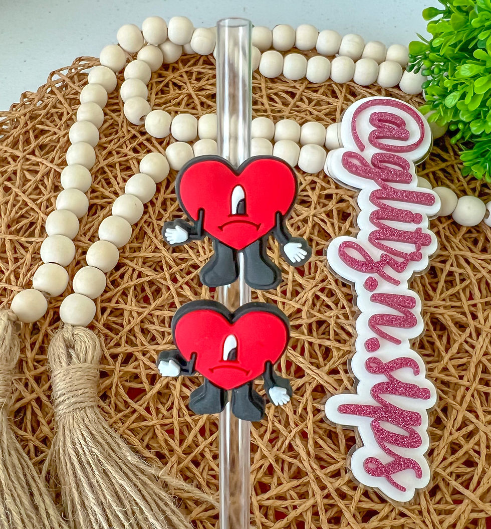 Ben Heart Straw Charm