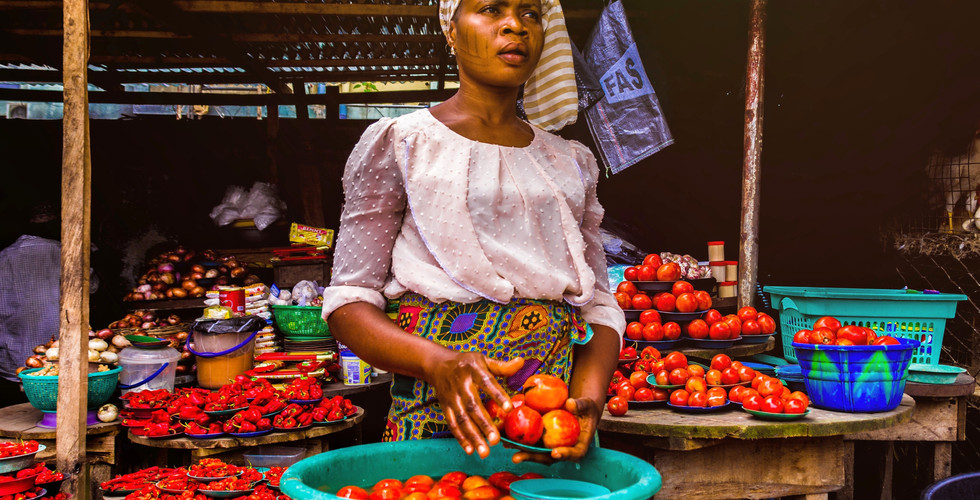 Nigeria: Woman in an Open Market