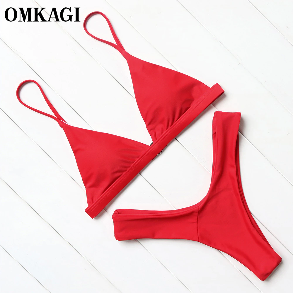 OMKAGI Micro Bikini Set Swimwear Women Swimsuit Push Up Swimming Bathing Suit