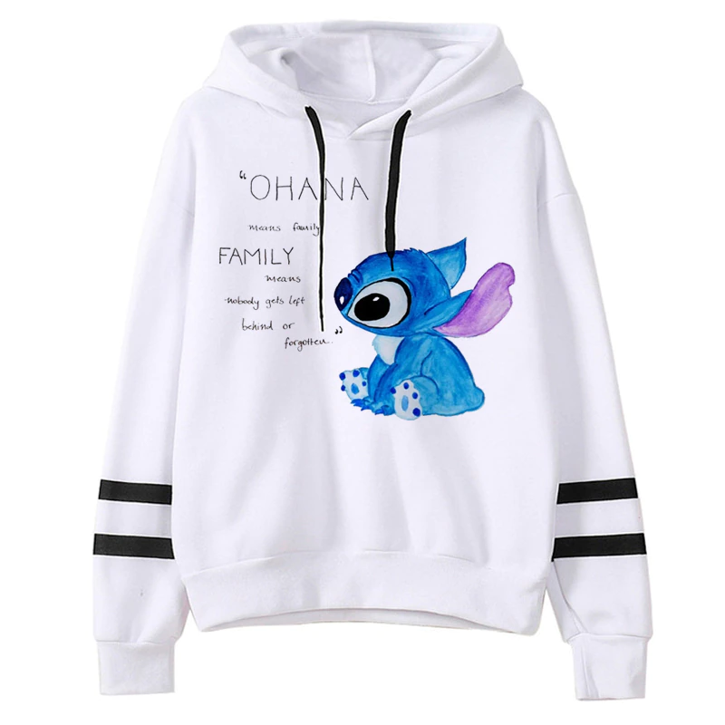 Thumbnail: Kawaii Stitch Ohana Hoodies Disney Cartoon Lilo Graphic Streetwear Anime