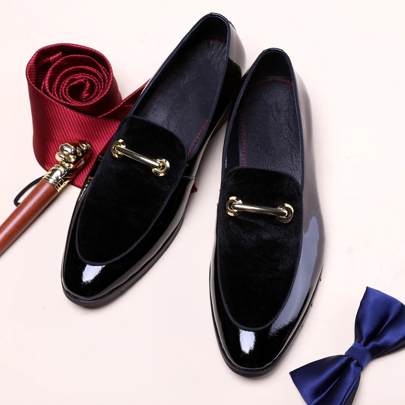 Thumbnail: Men Shoes Shadow Patent Leather Luxury Fashion italian style Shoes Big Size 48