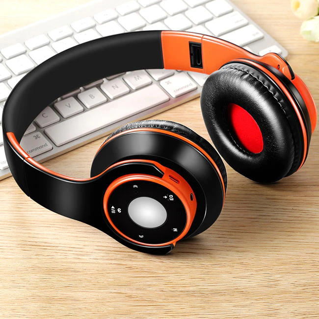 Thumbnail: Wireless Headset Bluetooth Headphones, SD Card, with Mic HIFI Stereo