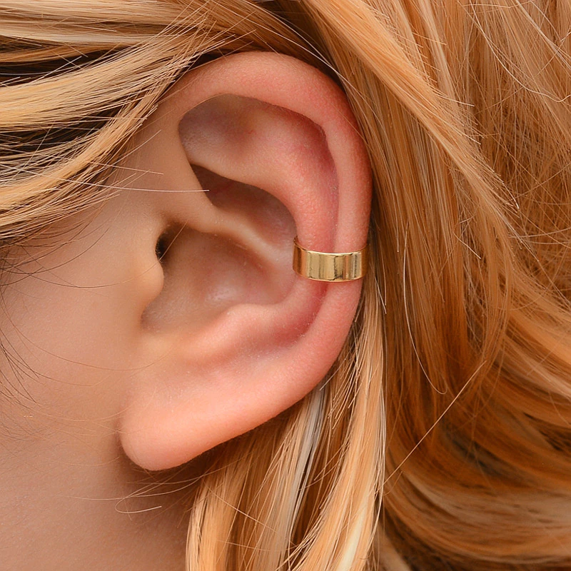 Thumbnail: Ear Cuff Gold Leaves Non-Piercing Ear Clips Cartilage Earring Jewelry