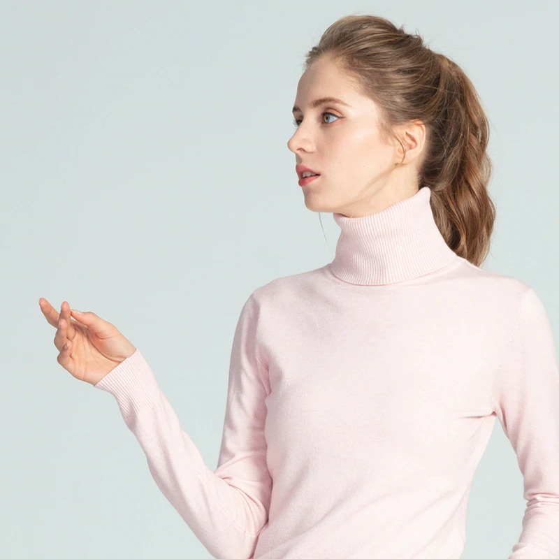 Thumbnail: Marwin Autumn Winter Pullover Thick Knitted Women Turtleneck Oversized
