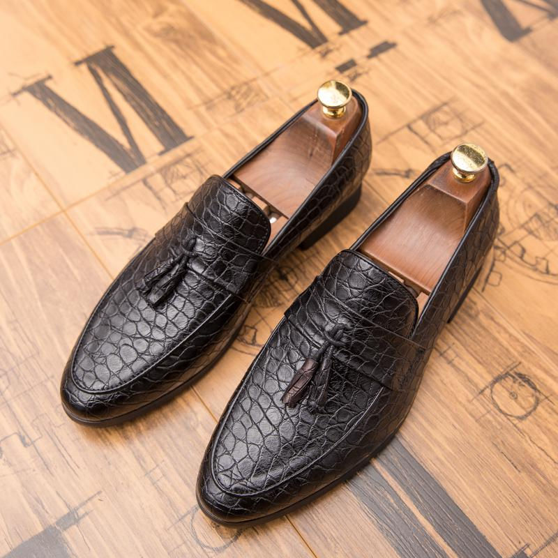 Thumbnail: Men Shoes Shadow Patent Leather Luxury Fashion italian style Shoes Big Size 48