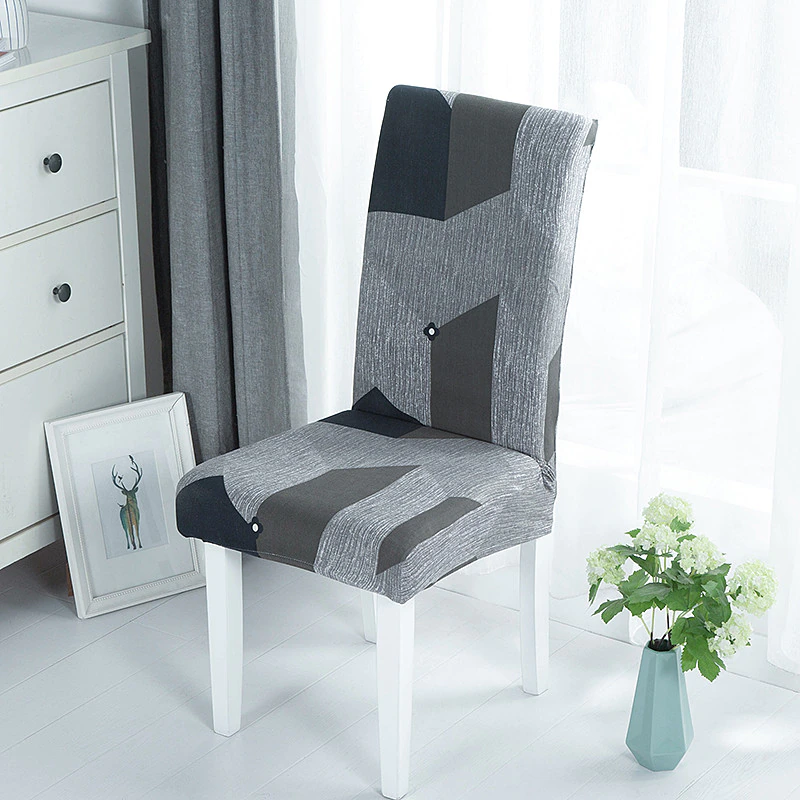 Thumbnail: Geometric Dining Chair Cover Spandex Elastic