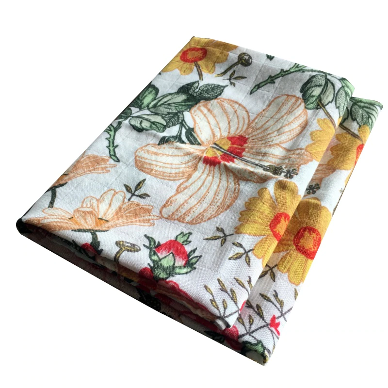Thumbnail: Cotton Baby Blankets Soft Organic Muslin Cloth Towel Scarf