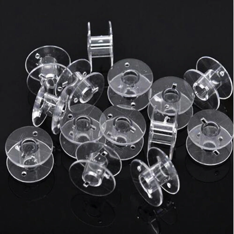 Thumbnail: 25Pcs Clear Sewing Machine Bobbins Spools Empty Plastic Storage Box