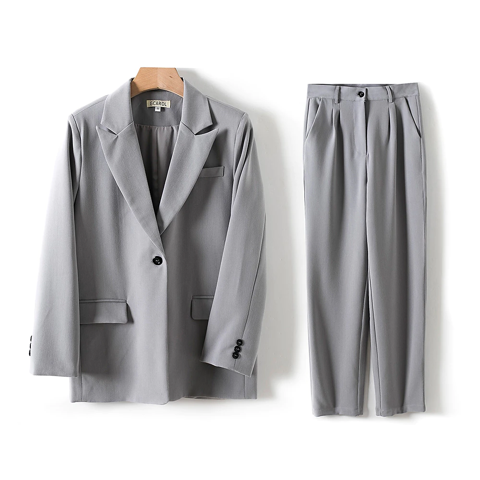 Thumbnail: GCAROL Women Blazer And Guard Pants Set Single Breasted Jacket Formal Suit