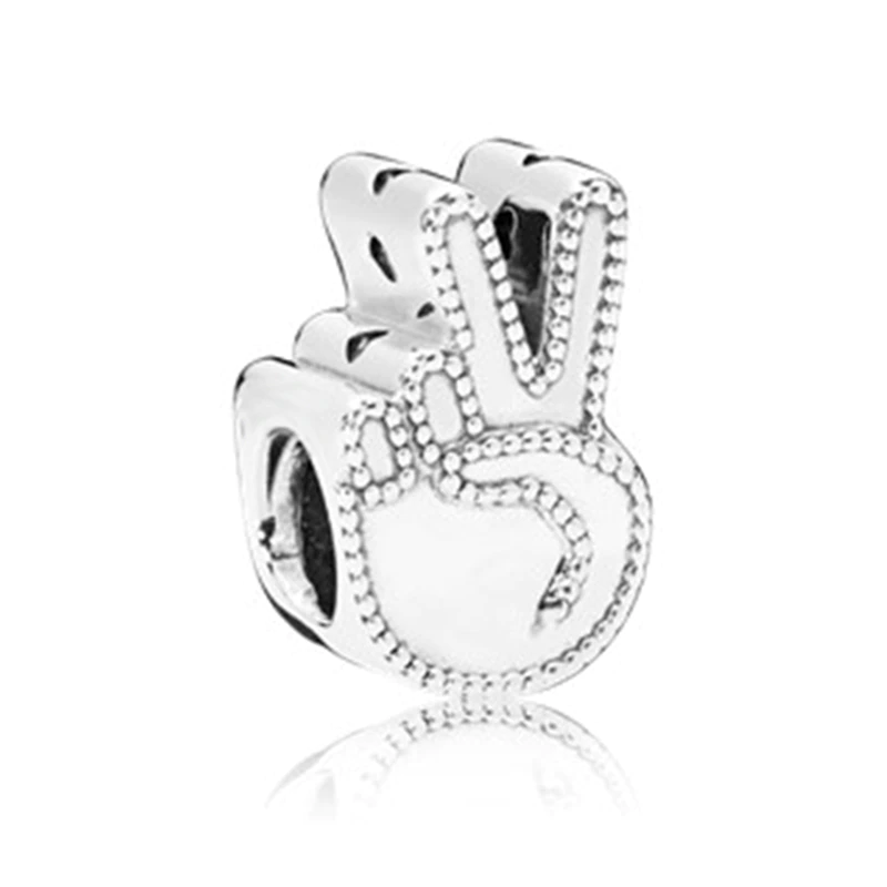Thumbnail: New Silver Color Feather Crown Safety Chain Owl Love Beads Tower Pendant Fit