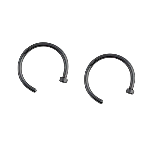 Thumbnail: Trendy 8/10mm Titanium Steel Punk Clip on Fake Piercing Ear Nose Wrap Lip Rings