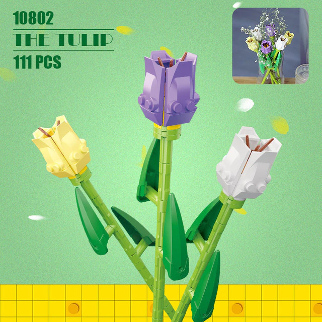 Thumbnail: Fomantic Flower Bird of Paradise Bouquet Rose Building Block Potted Illustration