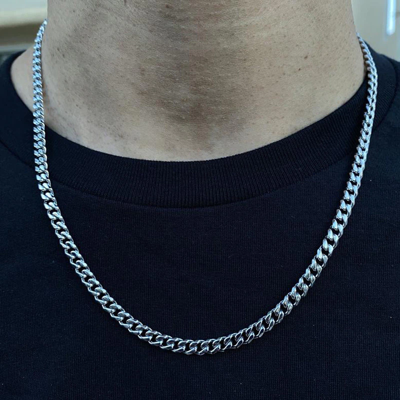 Thumbnail: Classic Necklace Width 3 To 7 MM Stainless Steel Long 