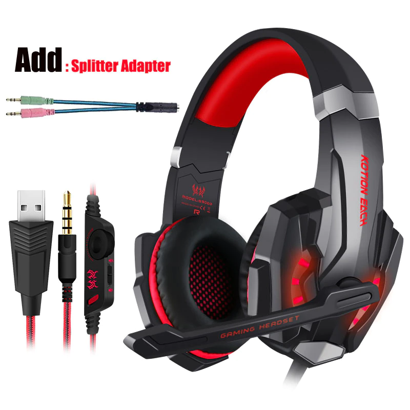 Thumbnail: Gaming Headset Gamer Stereo Headphone With Microphone Led